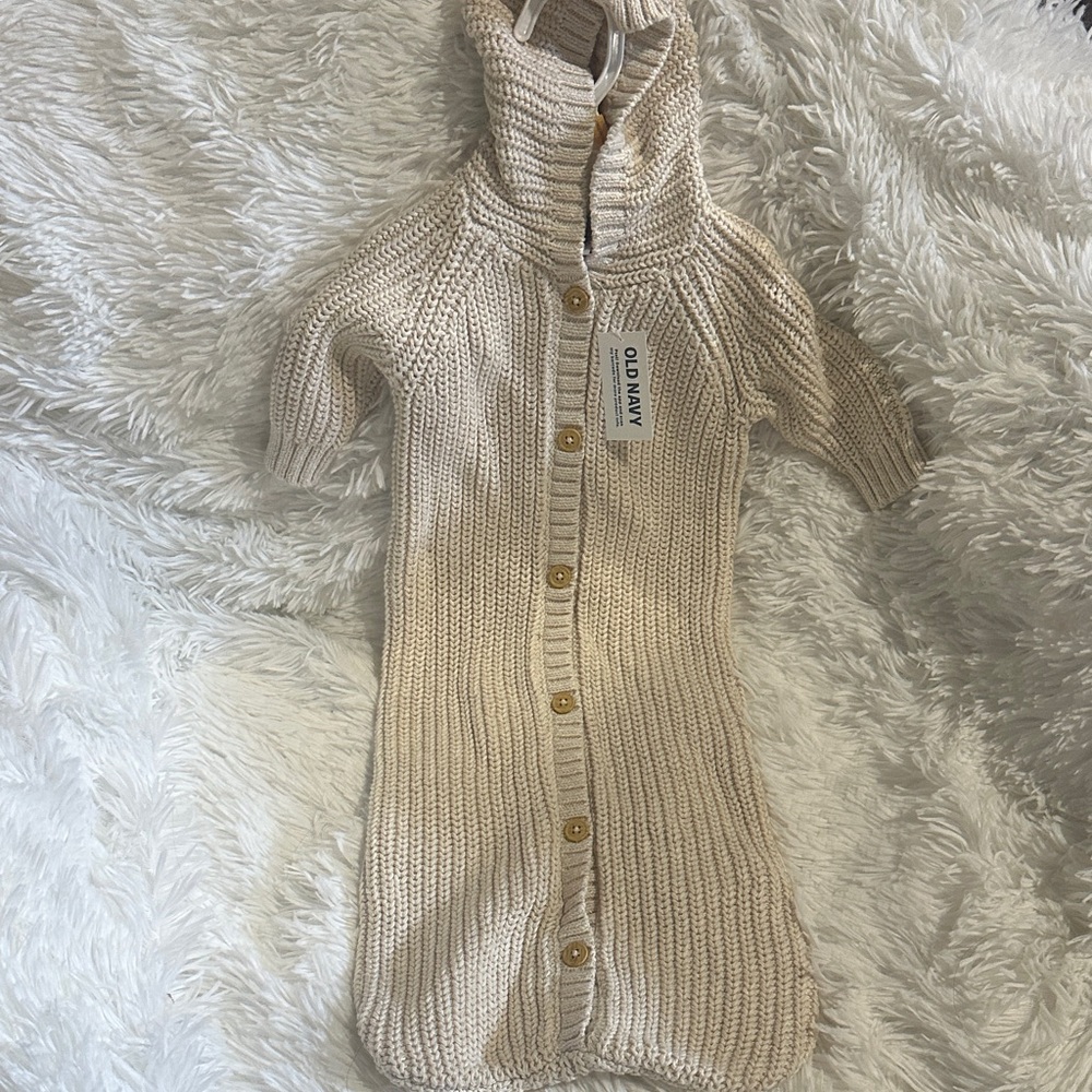 Old Navy Cream Knit Kids Cardigan One Piece